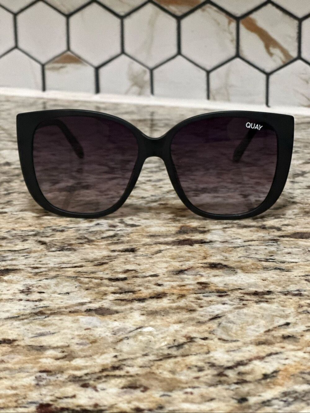 QUAY Matte Black Everafter Large Sunglasses